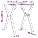 vidaXL Pieds de table à manger cadre en Y 60x60x73 cm fonte