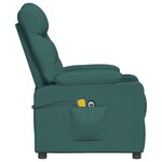 vidaXL Fauteuil de massage Vert foncé Tissu