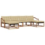 vidaXL Ensemble de canapés d'extérieur 6 pc Naturel et Beige