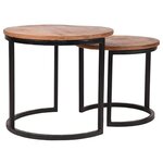 LABEL51 Ensemble de 2 tables basses Duo Bois/Noir