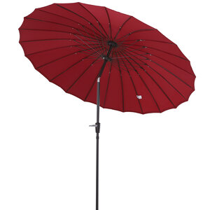 Parasol inclinable rond avec manivelle aluminium fibre de verre polyester diamètre 2 60 m coloris rouge