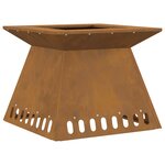 Brasero vidaXL 48x48x40 cm en acier résistant aux intempéries