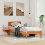 vidaXL Cadre de lit avec tables de chevet avec tête de lit Marron cire