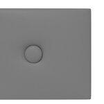 vidaXL Panneaux muraux 12 Pièces Gris 60x15 cm Similicuir 1 08 m²