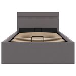 vidaXL Cadre de lit à rangement avec LED Gris Similicuir 90x200 cm