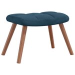 vidaXL Chaise à bascule avec tabouret en velours bleu