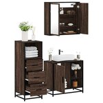 vidaXL Ensemble de meubles de salle de bain 3 Pièces Chêne marron