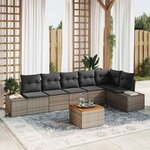 vidaXL Ensemble de canapé de jardin 7 Pièces Gris