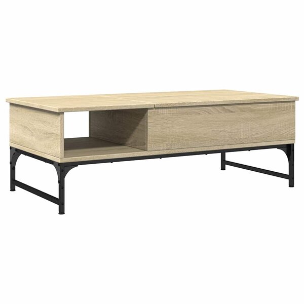 vidaXL Table basse chêne sonoma 100x50x35cm bois d'ingénierie et métal