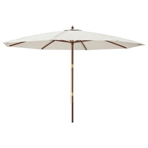 vidaXL Parasol de jardin avec mât en bois sable 400x273 cm