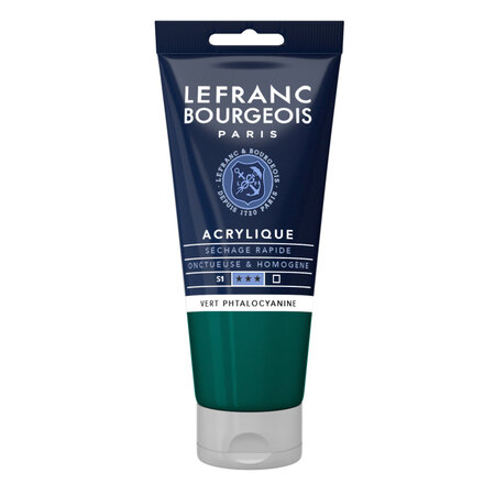 Peinture acrylique en tube vert phtalocyanine 80ml lefranc & bourgeois