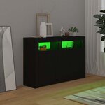 vidaXL Buffet avec lumières LED noir 115 5x30x75 cm