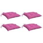 vidaXL Coussins de chaise lot de 4 rose 40x40x7 cm tissu