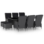 vidaXL Ensemble à manger d'extérieur 9 Pièces et coussins résine tressée