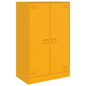 vidaXL Buffet jaune moutarde 67x39x107 cm acier