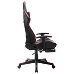 vidaXL Chaise de jeu avec repose-pied Noir et bordeaux Cuir artificiel