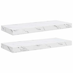 vidaXL Étagère Murale 2 Pièces Marbre blanc 60 x 23 5 x 4 cm