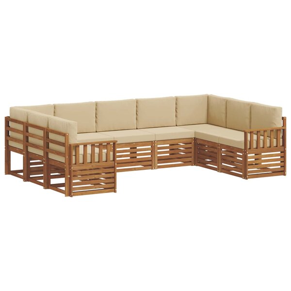 vidaXL Ensemble de canapés d'extérieur 9 pc Naturel et Beige