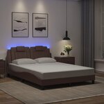 vidaXL Cadre de lit avec LED sans matelas marron 140x200 cm