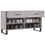 vidaXL Banc à chaussures sonoma gris 102x35x55 cm bois d'ingénierie