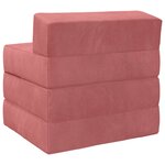 vidaXL Canapé-lit pliable Rose 200 x 70 x 15 cm Velours
