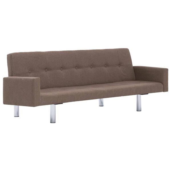 vidaXL Canapé-lit avec accoudoir Marron Polyester