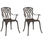 vidaXL Chaise de jardin 2 Pièces Bronze 55 x 56 5 x 91cm Aluminium