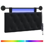 vidaXL Tête de lit suspendue Avec lumière LED Noir Velours