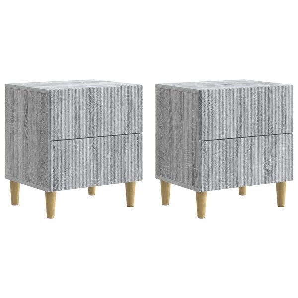 vidaXL Cabinet de chevet 2 Pièces Sonoma gris 43 x 34 5 x 48 cm