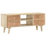 vidaXL Meuble TV 110x30x45 cm Bois de manguier solide