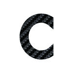 Numéro C- Numéro adhésif pour boîtes aux lettres- Vinyle épais texturé  38 mm  Carbone