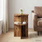 vidaXL Table d'appoint Bois ancien Ø 39 5 x 55 cm Bois d'ingénierie