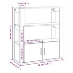 vidaXL Buffet Chêne marron 80x30x90 cm Bois d'ingénierie