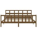 vidaXL Cadre de lit avec tête de lit marron miel 200x200cm bois massif