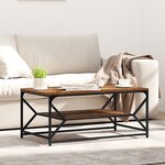 Table basse vidaXL avec étagère en bois vintage 90x50x40 cm en bois d'ingénierie