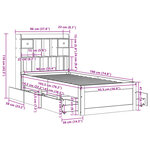 vidaXL Lit bibliothèque sans matelas blanc 90x190cm bois de pin massif