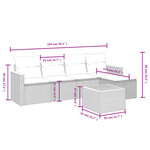 vidaXL Salon de jardin 6 Pièces avec coussins gris résine tressée