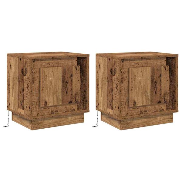 vidaXL Cabinet de chevet avec 2 Pièces Bois ancien 44 x 34 5 x 45 cm