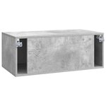 vidaXL Meuble TV mural Gris béton 78 5 x 41 x 30 cm Bois d'ingénierie