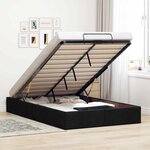 vidaXL Cadre de lit ottoman sans matelas noir 120x190 cm tissu