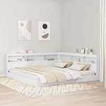 vidaXL Lit Bibliothèque Blanc 180 x 200 cm Bois d'ingénierie