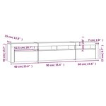 vidaXL Meuble TV avec lumières LED Chêne fumé 210x35x40 cm