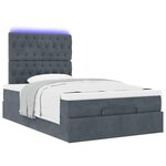 vidaXL Cadre de lit ottoman et matelas gris foncé 120x200 cm velours