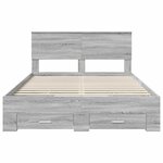 vidaXL Cadre de lit Gris Sonoma 160 x 200 cm Bois d'ingénierie