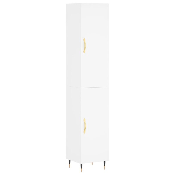 vidaXL Buffet haut Blanc 34 5x34x180 cm Bois d'ingénierie