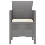 vidaXL Set de 4 chaises de jardin avec coussins gris clair poly rattan