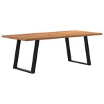 vidaXL Table à manger et bord naturel bois massif chêne rectangulaire