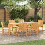vidaXL Ensemble de salle à manger pour jardin 7 Pièces Marron
