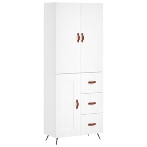 vidaXL Buffet haut Blanc 69 5x34x180 cm Bois d'ingénierie