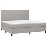 vidaXL Sommier à lattes de lit avec matelas Gris clair 200x200cm Tissu